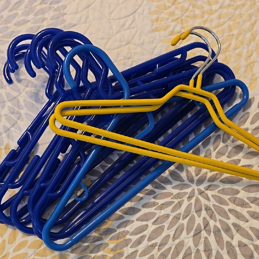 Infant/child Size Blue and Yellow  Hangers